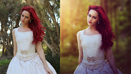 Thiếu nữ tóc đỏ và vườn thu Sửa ảnh bằng Photoshop Hải Phòng